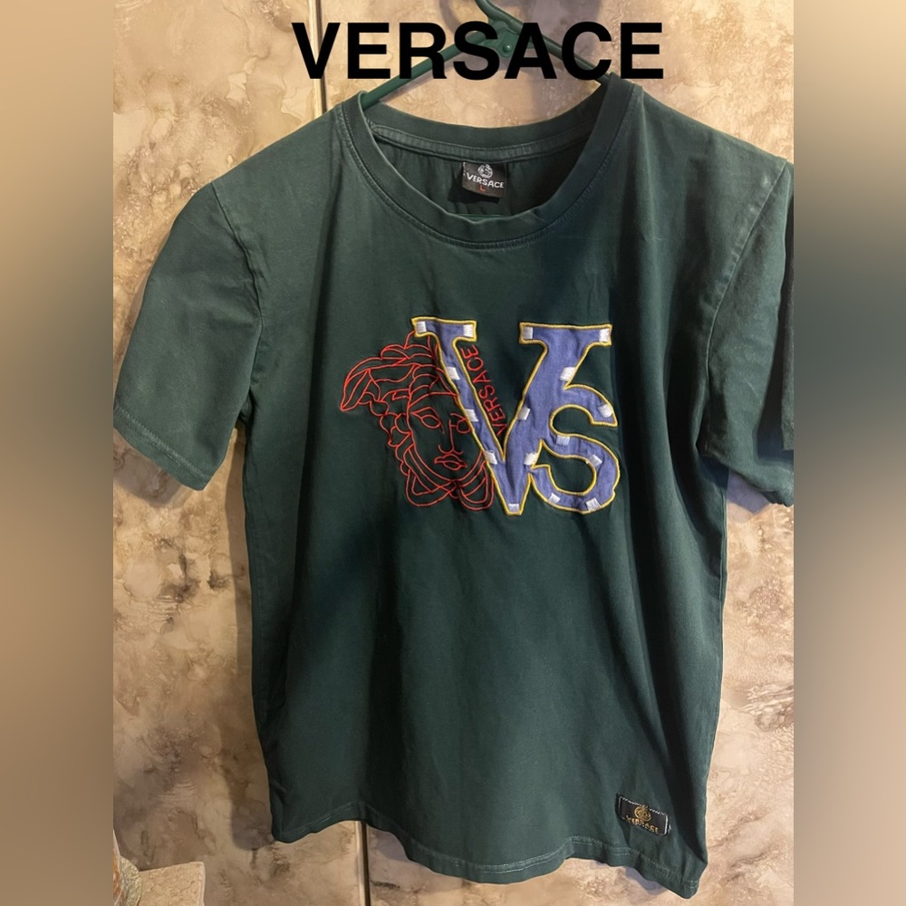 Versace Shirt Vintage Green Large
